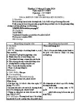 Kế hoạch bài học tuần 16 lớp 3 - Năm học 2014-2015